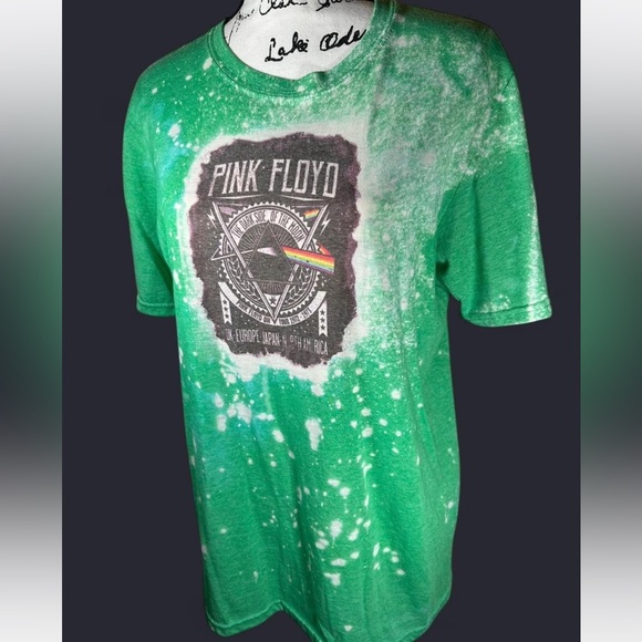 Pink Floyd Dark Side Of the Moon‎ Green Graphic T-Shirt Acid Wash Small - Picture 4 of 7